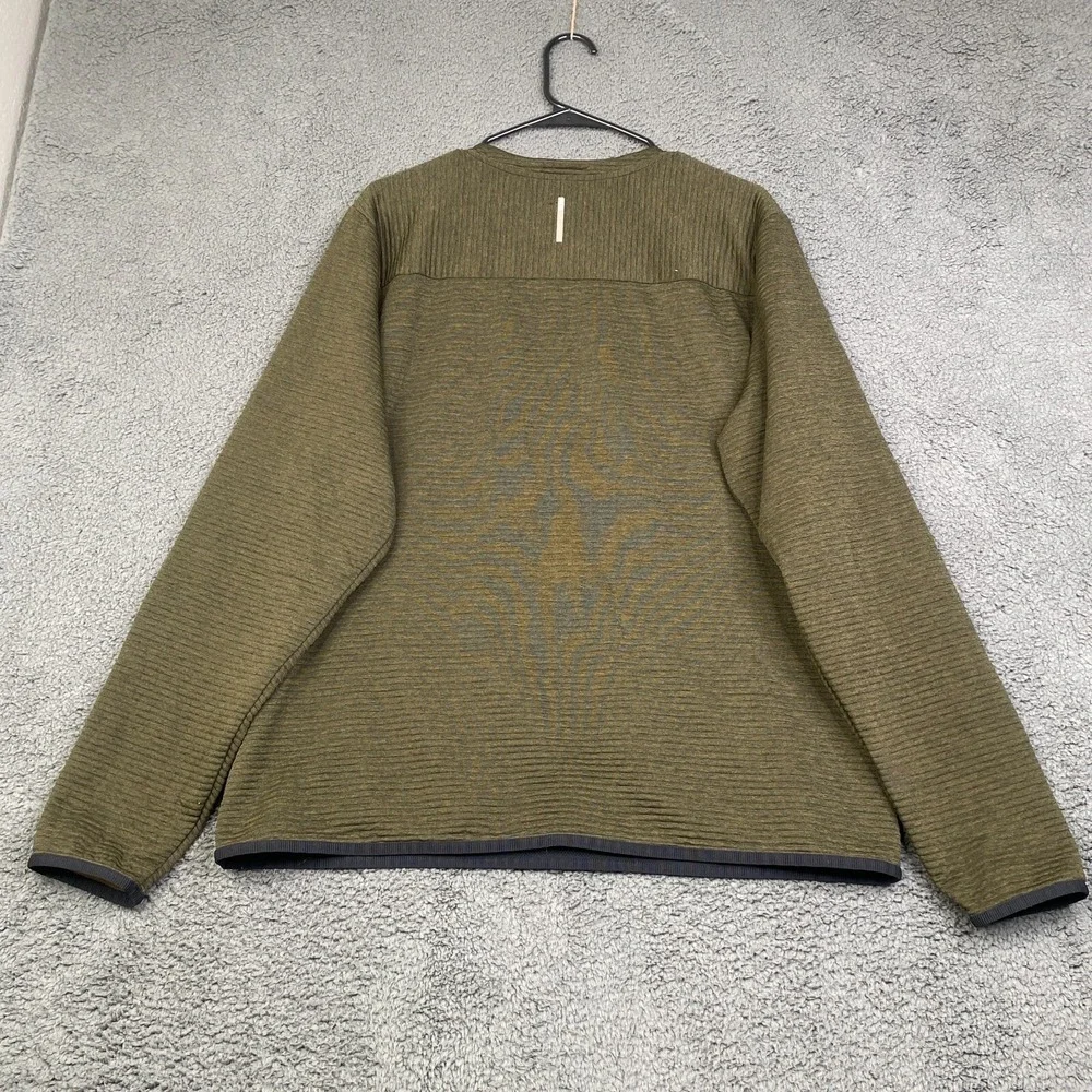 REI Active Pursuits Long Sleeve Crew Olive Green Shirt Mens XL Zip Pocket 140873